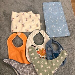 Colorful Baby Bib and Swaddle Set